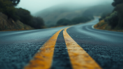 Empty road with blurry background