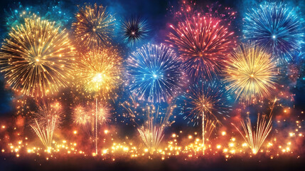 Fototapeta premium Fireworks Celebration Background