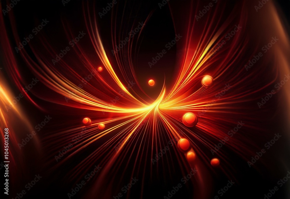 Poster A dark background with a glowing orange light emanating from the center,  creating a sense of speed and movement.