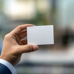 Hand Holding Blank Business Card Mockup