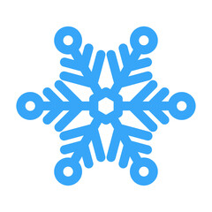 Fototapeta premium Blue snowflake icon. Winter time. Happy Christmas holiday. Vector Cartoon style. Simple flat design illustration