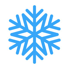 Blue snowflake icon. Winter time. Happy Christmas holiday. Vector Cartoon style. Simple flat design illustration