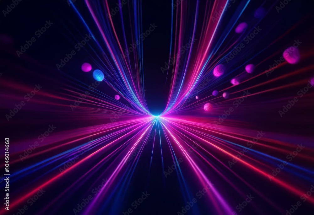 Canvas Prints An abstract background featuring a vibrant mix of pink and blue light streaks emanating from a central point, resembling a tunnel of light.