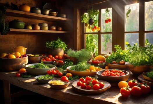 colorful display vibrant dishes featuring fresh ingredients artful arrangement culinary delight, appetizers, artisan, aroma, berries, chef, combination