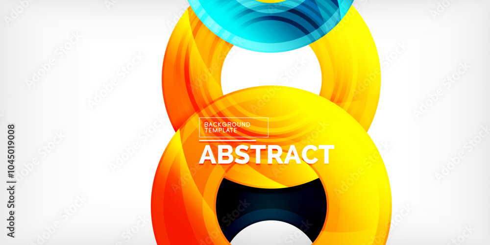 Aufkleber bright colorful circles with light effects. abstract background