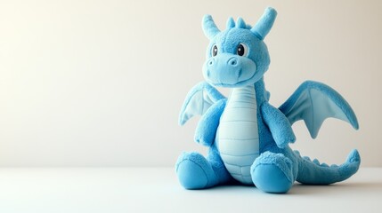 A plush dragon toy, the symbol for 2024, against a plain white backdrop.