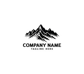 Vector mountain peaks logo design. Hill logo, Adventure logo. Modern mountain logo template