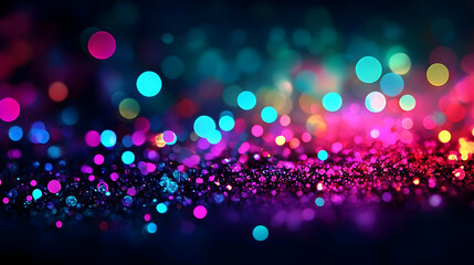Abstract Background with Colorful Bokeh Lights
