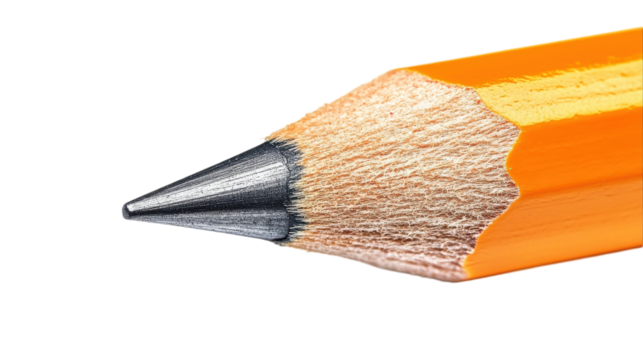 A vibrant orange pencil sharpens to a fine point, ready for creative expression and exploration