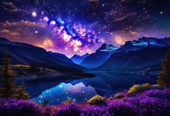 stunning cosmic night sky featuring vibrant starscape detailed celestial bodies glimmering star patterns, astrophotography, galaxy, universe, light