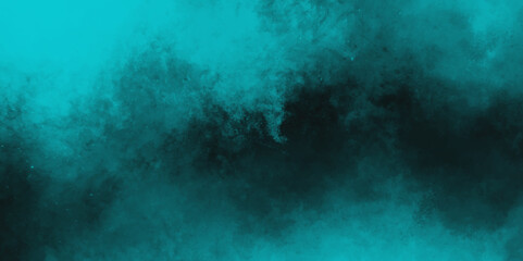 abstract cloud and vapor texture background. Black and teal smoke aquarelle smudge illustration smooth grungy smokey light pastel colors ink glow. Teal color powder explosion	
