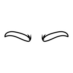 Brows icon vector. Eyebrow illustration sign. Forehead symbol or logo.