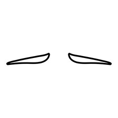 Brows icon vector. Eyebrow illustration sign. Forehead symbol or logo.