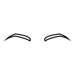 Brows icon vector. Eyebrow illustration sign. Forehead symbol or logo.