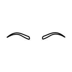 Brows icon vector. Eyebrow illustration sign. Forehead symbol or logo.