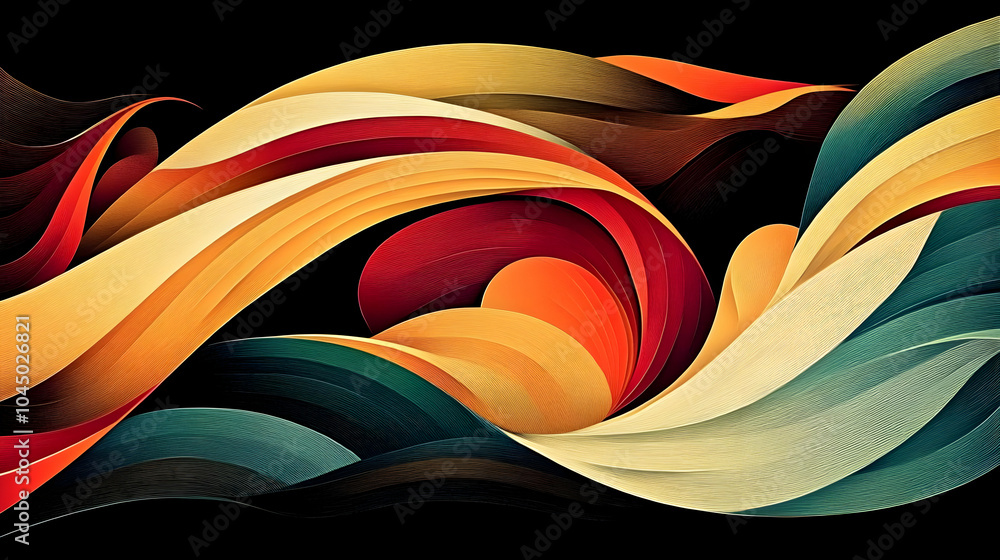 Poster abstract background with curving lines