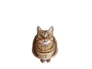 Charmante Ansicht einer Katze aus der Vogelperspektive