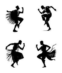 vector set silhouette of african traditional dancer (artwork 1)