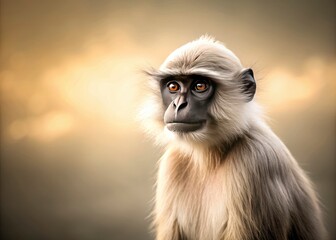 Fototapeta premium Minimalist Representation of Primate and Mpox Virus Context in Nature - Focus on Infectious Disease Transmission to Humans