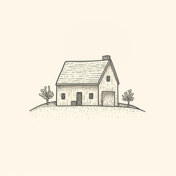 recommend clip art: Farmhouse icon drawing sketch architecture.