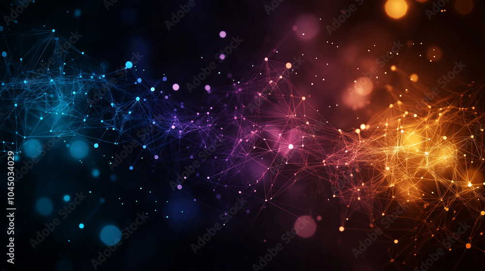 Poster a beauty futuristic abstract background in a high-tech style. shining lines and patterns resembling 