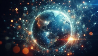 Obraz premium Global network background.
