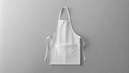 Close-Up White apron Mock up isolated on soft gray background clean apron