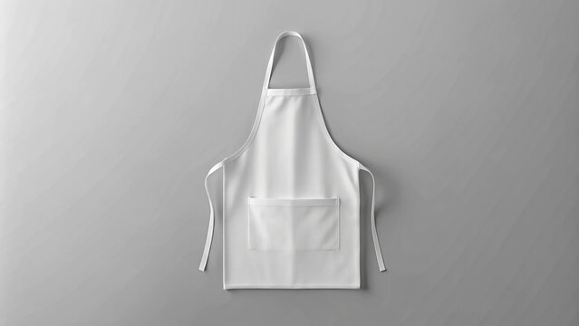 Close-Up White apron Mock up isolated on soft gray background clean apron