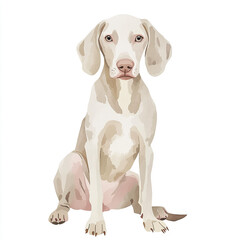 Weimaraner Watercolor Illustration: A Simple and Elegant Portrait of a Graceful Dog