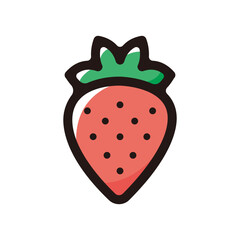 Strawberry outline icon for graphic design, apps and websites