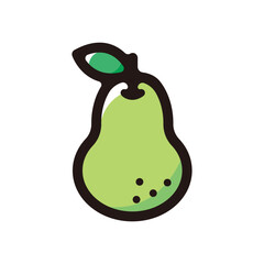 Pear outline icon for graphic design, apps and websites
