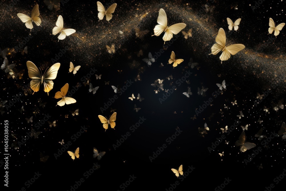 Wall mural Butterflies sparkle light glitter butterfly outdoors animal.