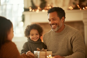 A heartwarming family gift exchange, filled with joy and love this holiday season.