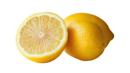 Freshly sliced lemon showcasing vibrant color and juicy texture against a clean background