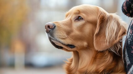 Obraz premium A hearing dog alerting its deaf owner to important sounds like alarms, doorbells, and phones ringing