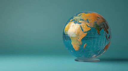 Global Connectivity Globe with Africa Focus