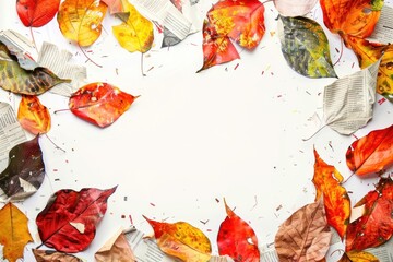Autumn leaves with newspaper accents