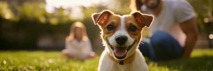 Playful Dog Enjoying a Day Outdoors with Friends
