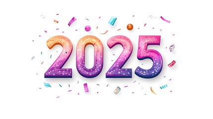 Fototapeta premium New Year illustration theme 2025 poster background 