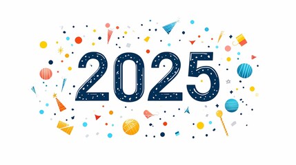 Fototapeta premium New Year illustration theme 2025 poster background 