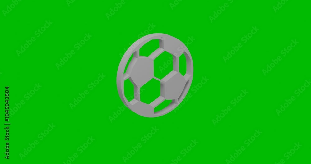 Poster animation of rotation of a white football symbol with shadow. simple and complex rotation. seamless 