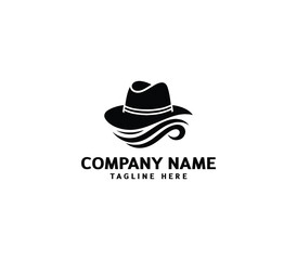 Vector cowboy leather hat logo design. Modern hat logo design. Hat silhouette logo template