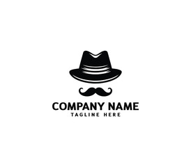 Vector cowboy leather hat logo design. Modern hat logo design. Hat silhouette logo template