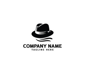 Vector cowboy leather hat logo design. Modern hat logo design. Hat silhouette logo template