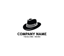Vector cowboy leather hat logo design. Modern hat logo design. Hat silhouette logo template