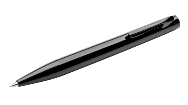 Writing tool in sleek black design resting on a surface, ready for creative expression and ideas