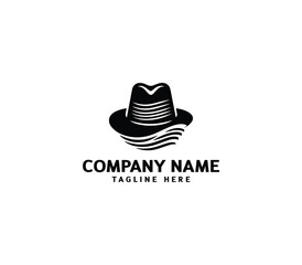 Vector cowboy leather hat logo design. Modern hat logo design. Hat silhouette logo template