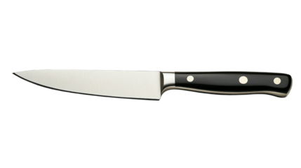 A sleek kitchen knife resting on a cutting board ready for culinary adventures in a vibrant kitchen