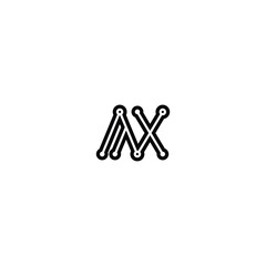 AX monogram logo design letter text name symbol monochrome logotype alphabet character simple logo