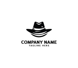 Vector cowboy leather hat logo design. Modern hat logo design. Hat silhouette logo template
